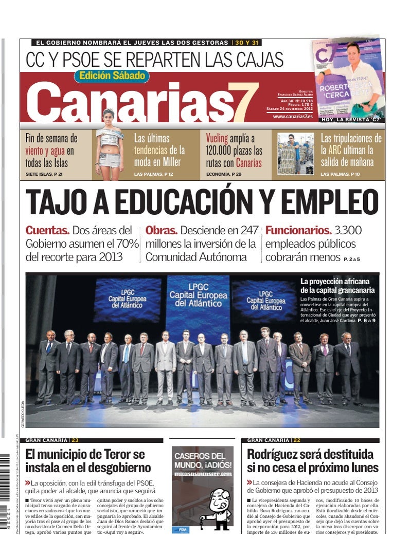 Portada Canarias7 24-11-2012
