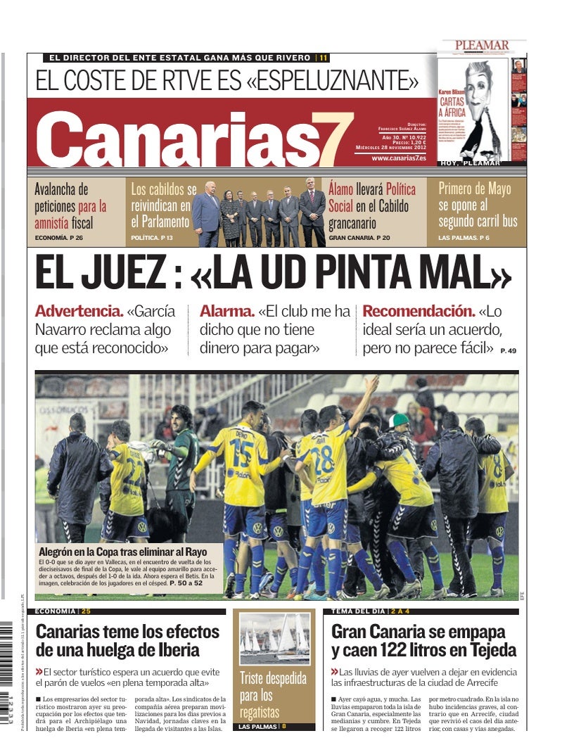 Portada Canarias7 28-11-2012
