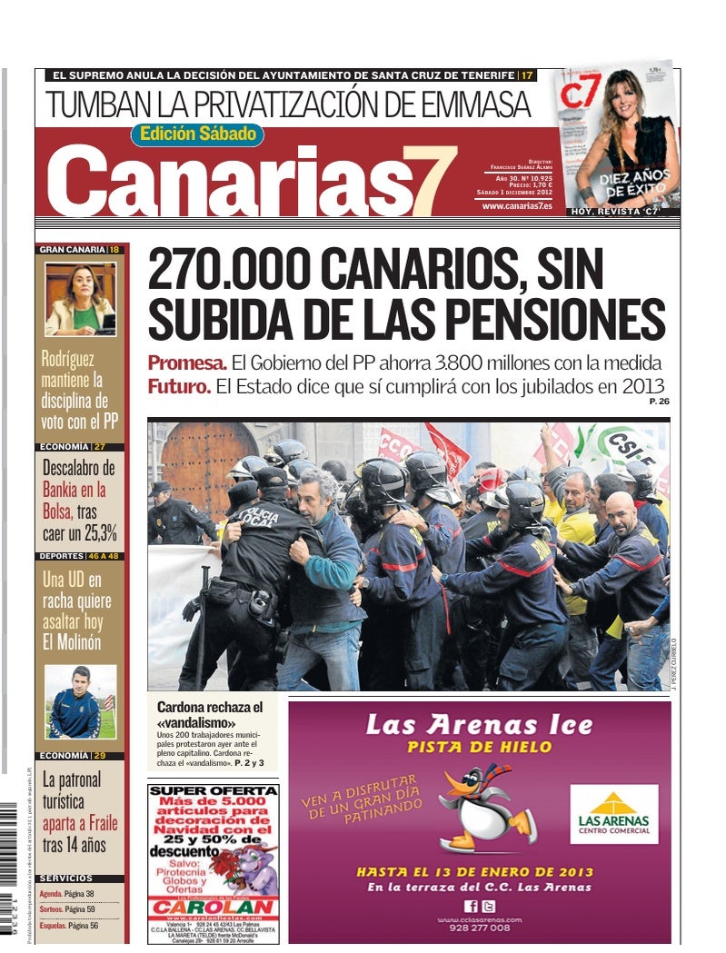 Portada Canarias7 01-12-2012