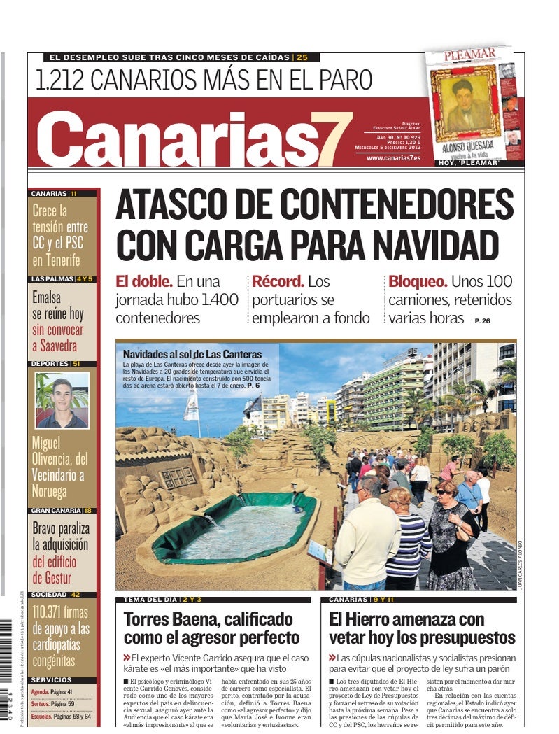 Portada Canarias7 05-12-2012