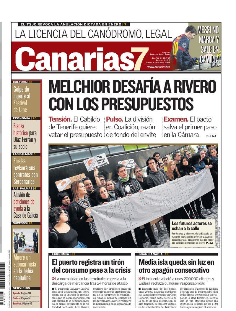 Portada Canarias7 06-12-2012