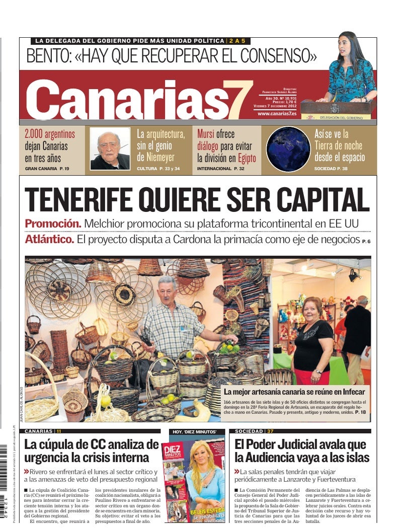 Portada Canarias7 07-12-2012
