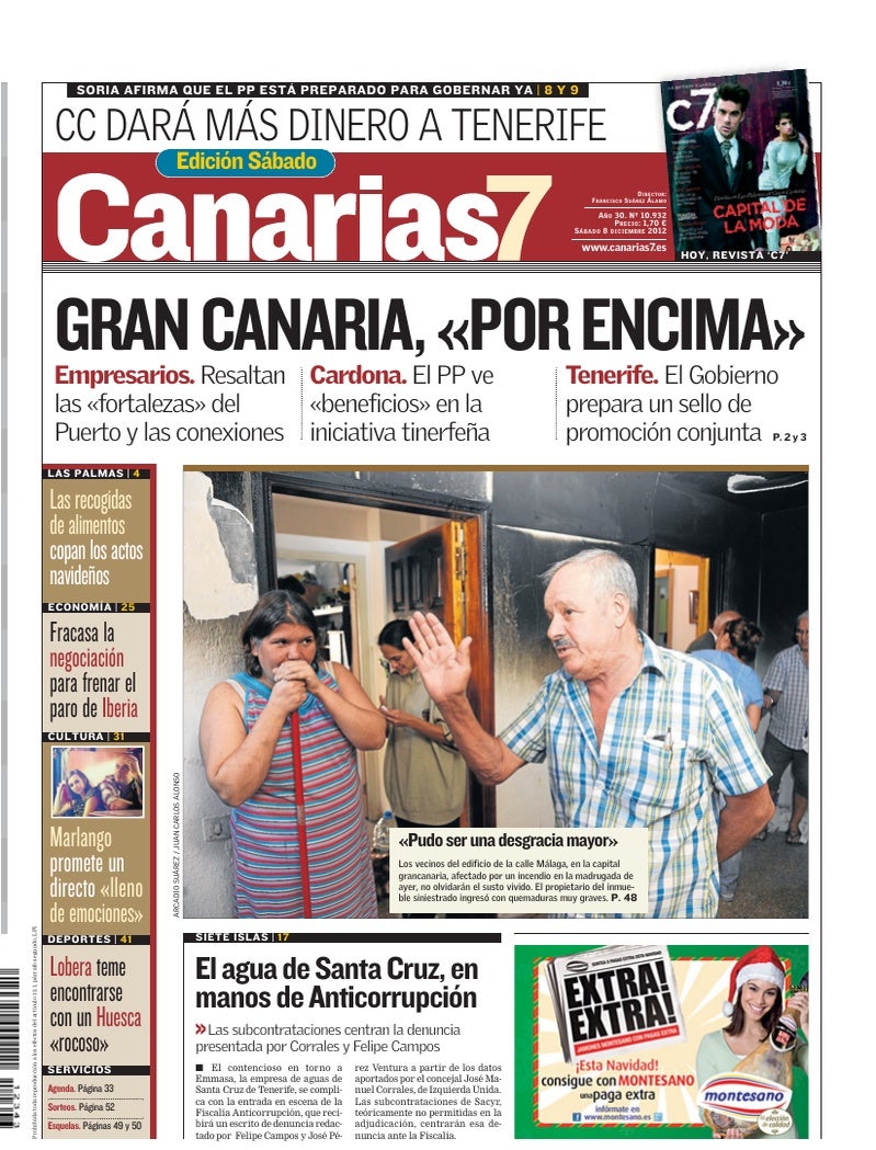 Portada Canarias7 08-12-2012