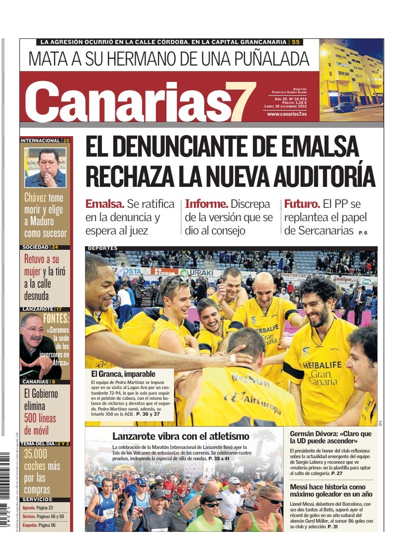Portada Canarias7 10-12-2012
