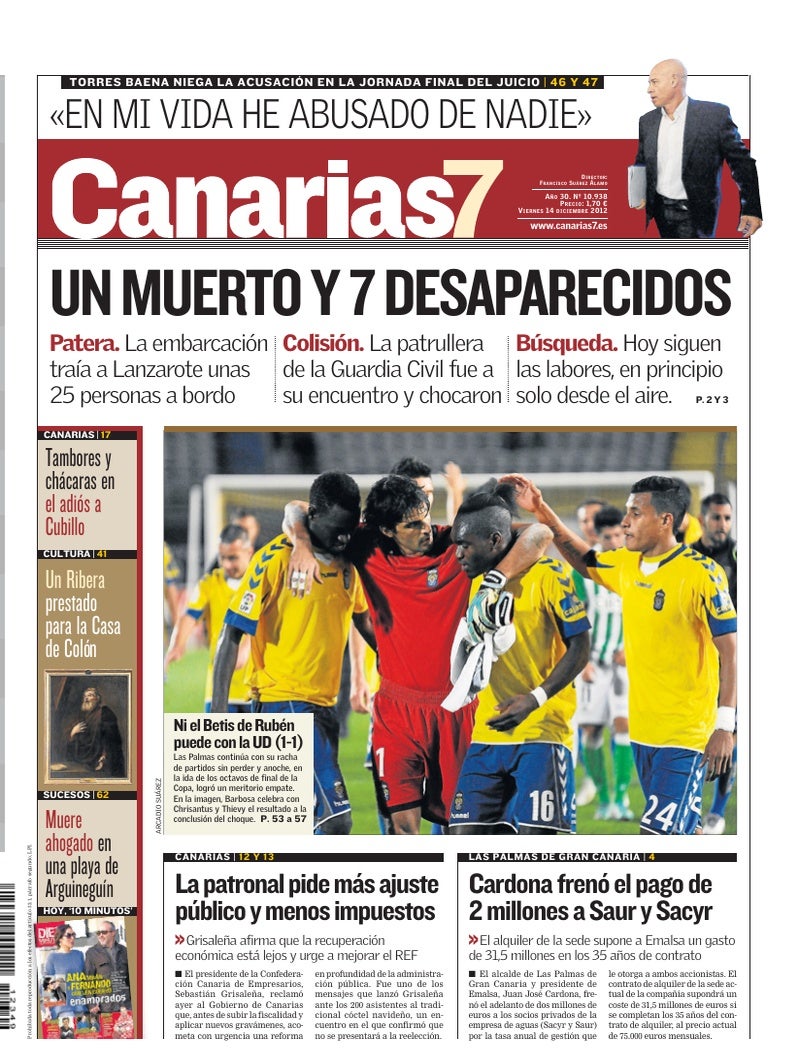 Portada Canarias7 14-12-2012