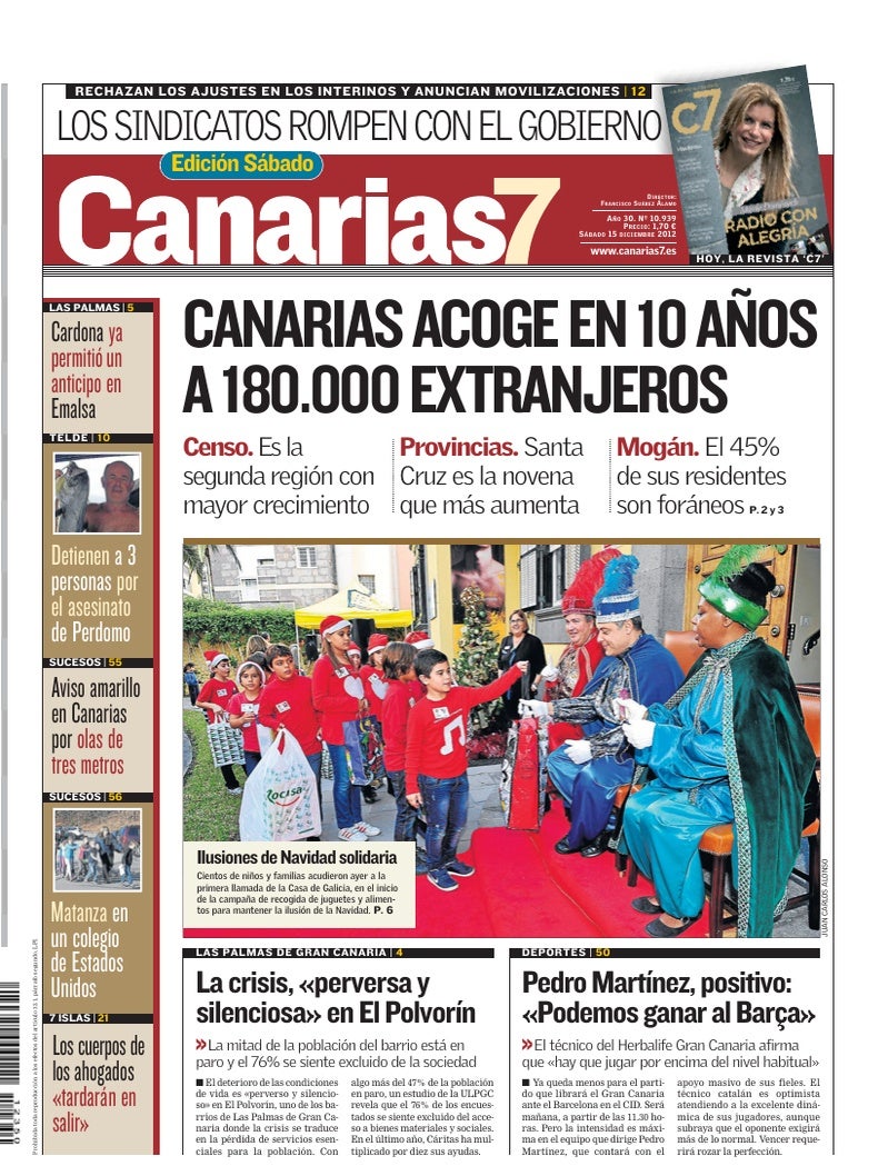 Portada Canarias7 15-12-2012