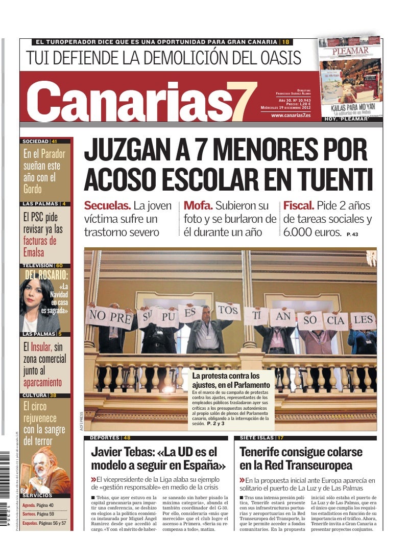 Portada Canarias7 19-12-2012