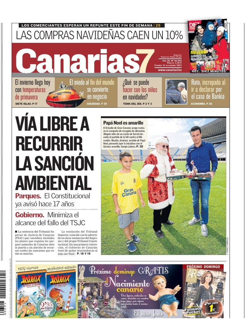 Portada Canarias7 21-12-2012