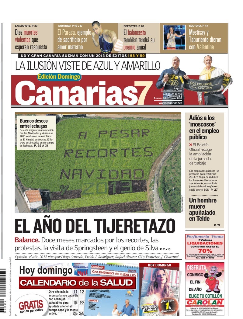 Portada Canarias7 30-12-2012
