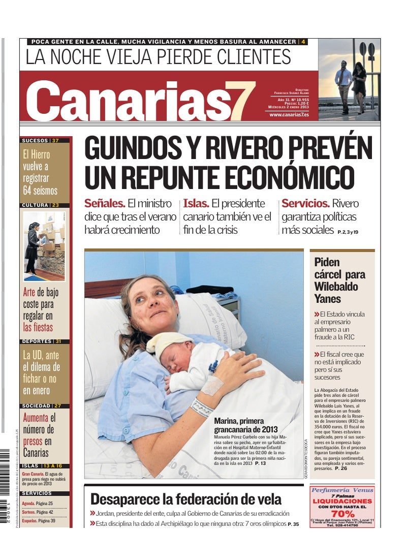 Portada Canarias7 02-01-2013