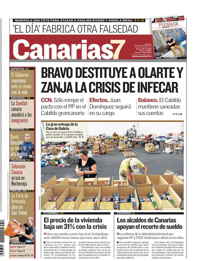 Portada Canarias7 03-01-2013