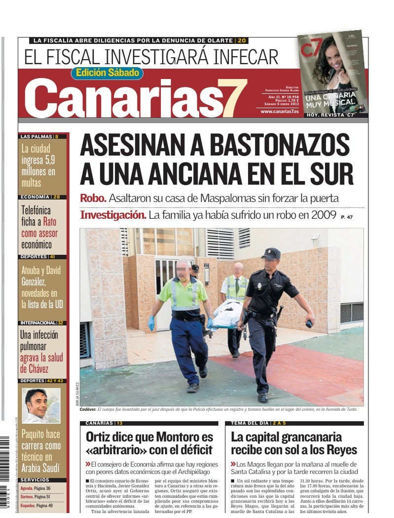 Portada Canarias7 05-01-2013