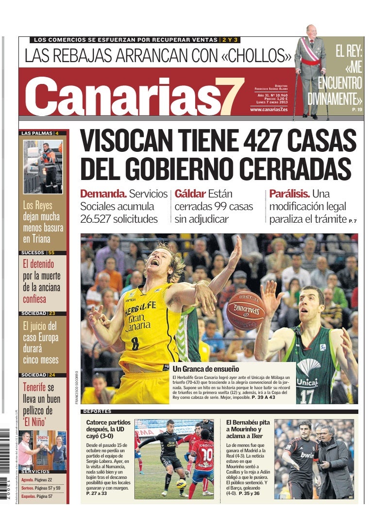 Portada Canarias7 07-01-2013