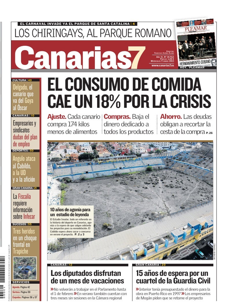 Portada Canarias7 09-01-2013