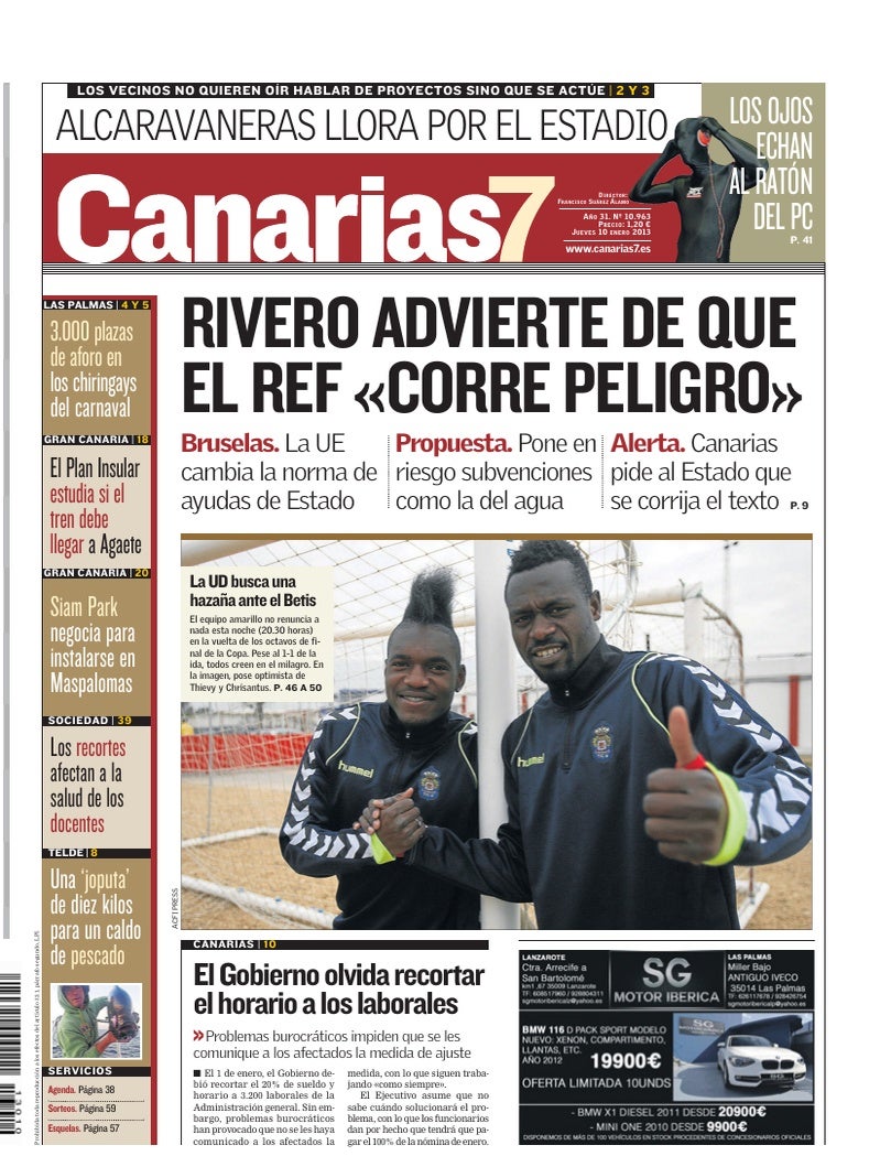 Portada Canarias7 10-01-2013