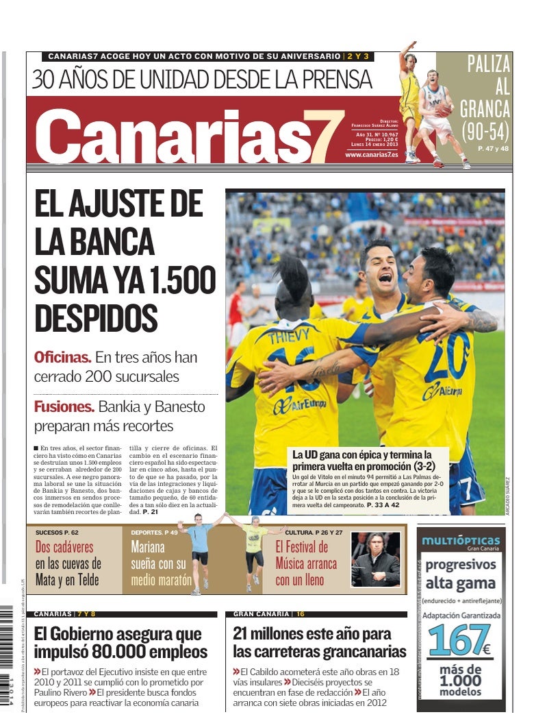 Portada Canarias7 14-01-2013