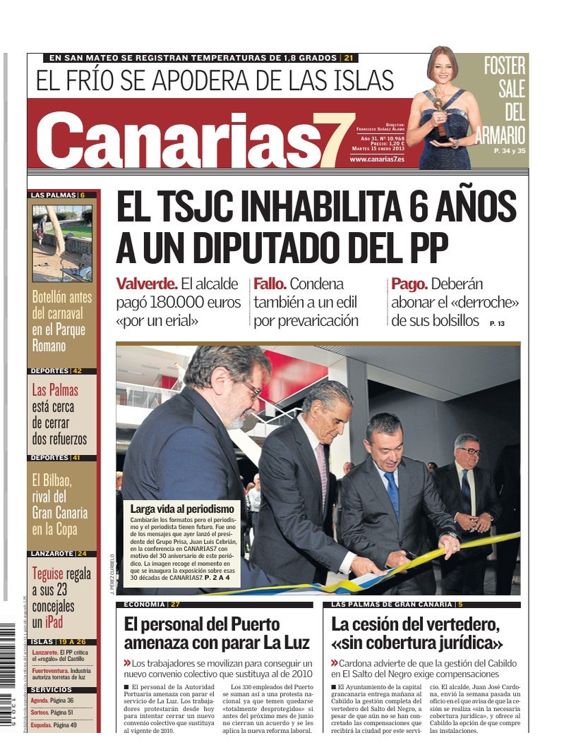Portada Canarias7 15-01-2013