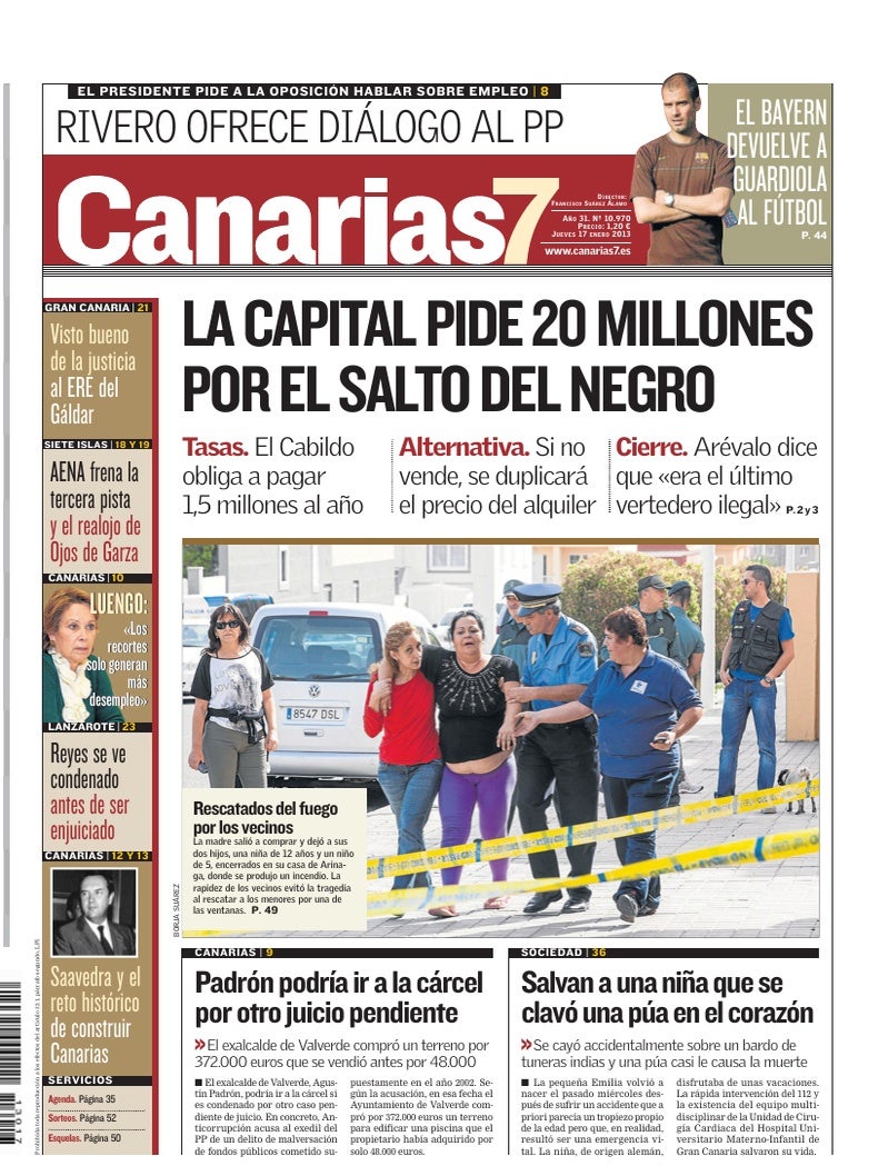 Portada Canarias7 17-01-2013