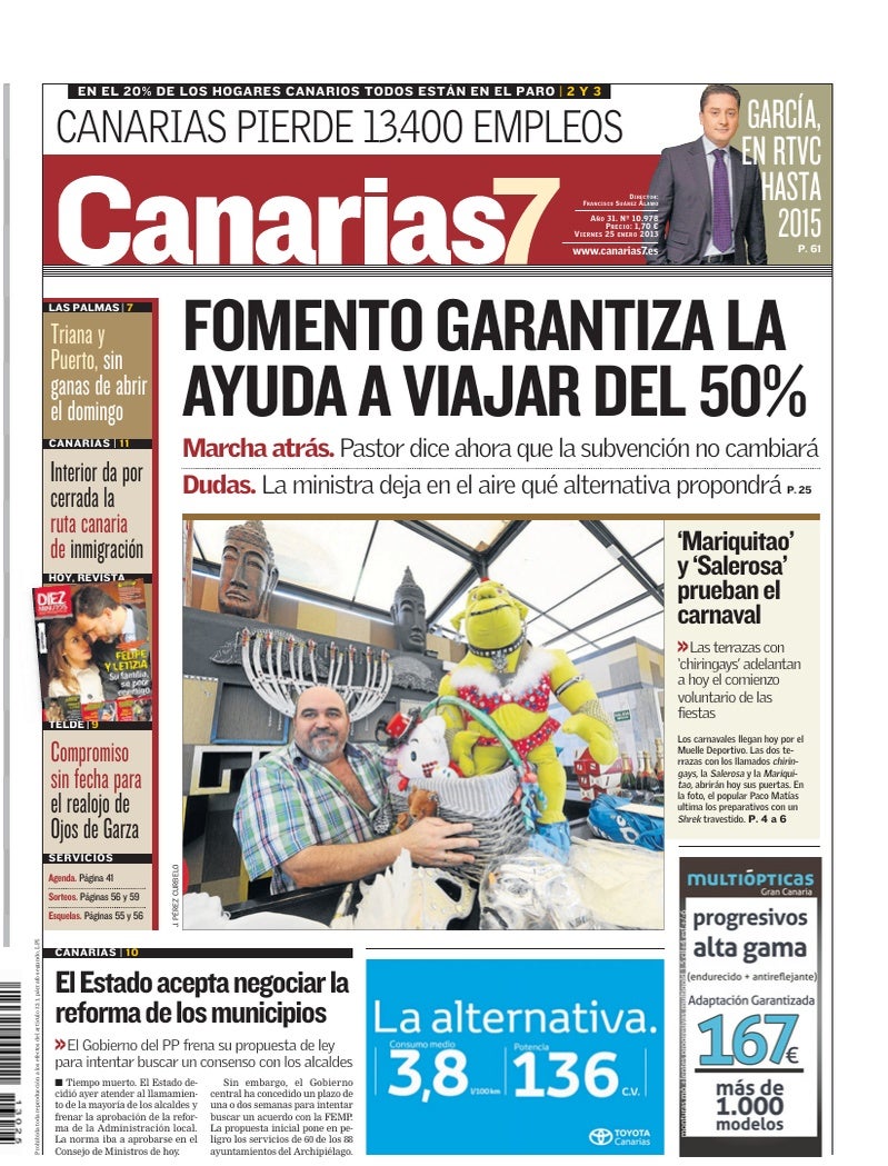 Portada Canarias7 25-01-2013