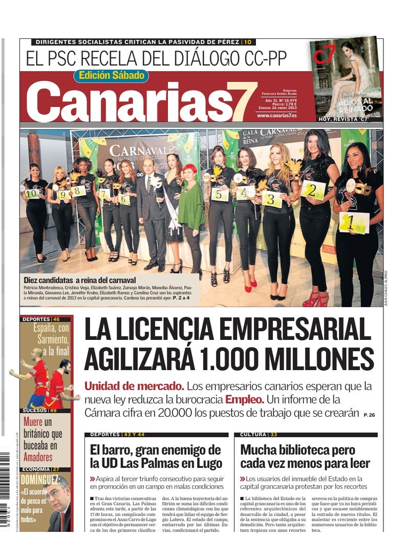 Portada Canarias7 26-01-2013