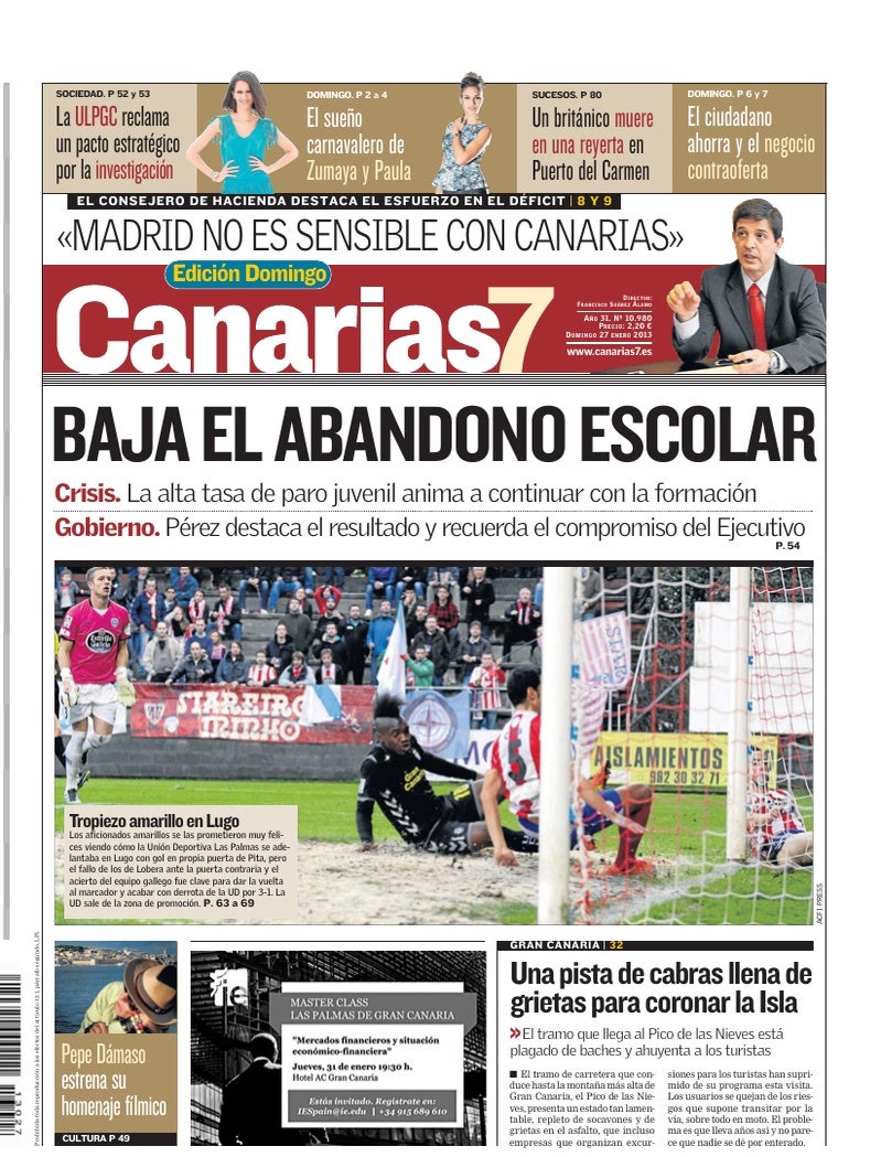 Portada Canarias7 27-01-2013