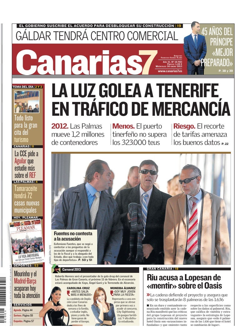 Portada Canarias7 30-01-2013