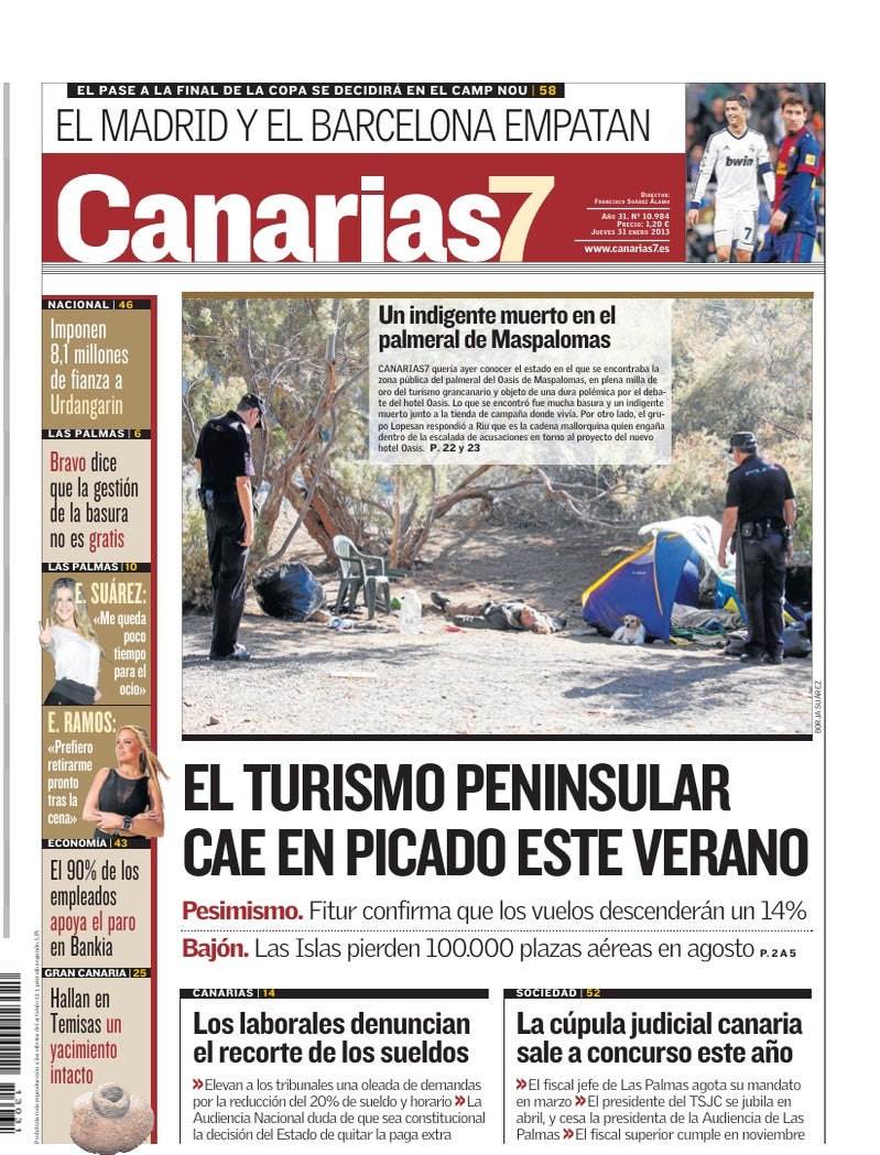 Portada Canarias7 31-01-2013