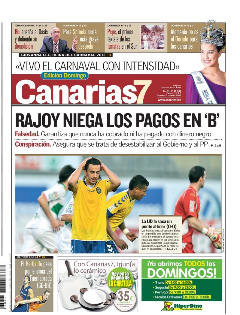 Portada Canarias7 03-02-2013