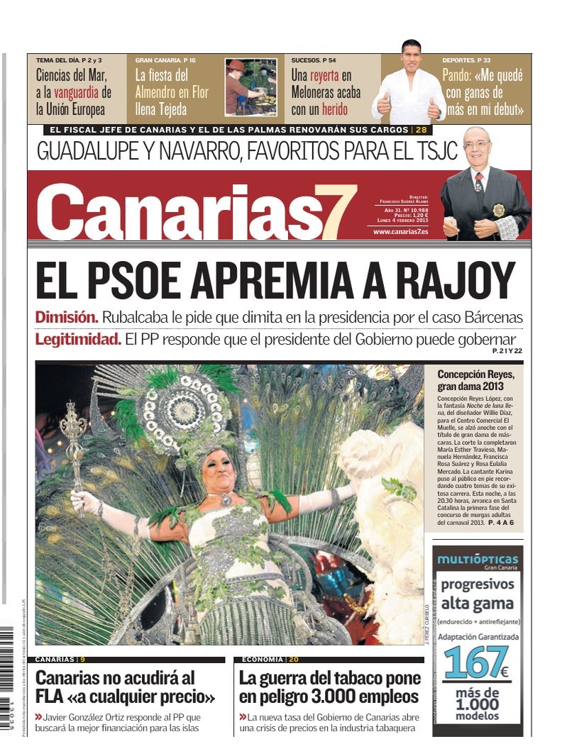Portada Canarias7 04-02-2013