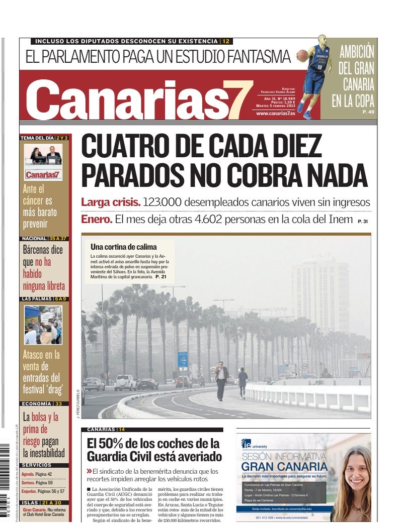 Portada Canarias7 05-02-2013