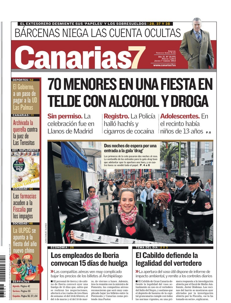 Portada Canarias7 07-02-2013