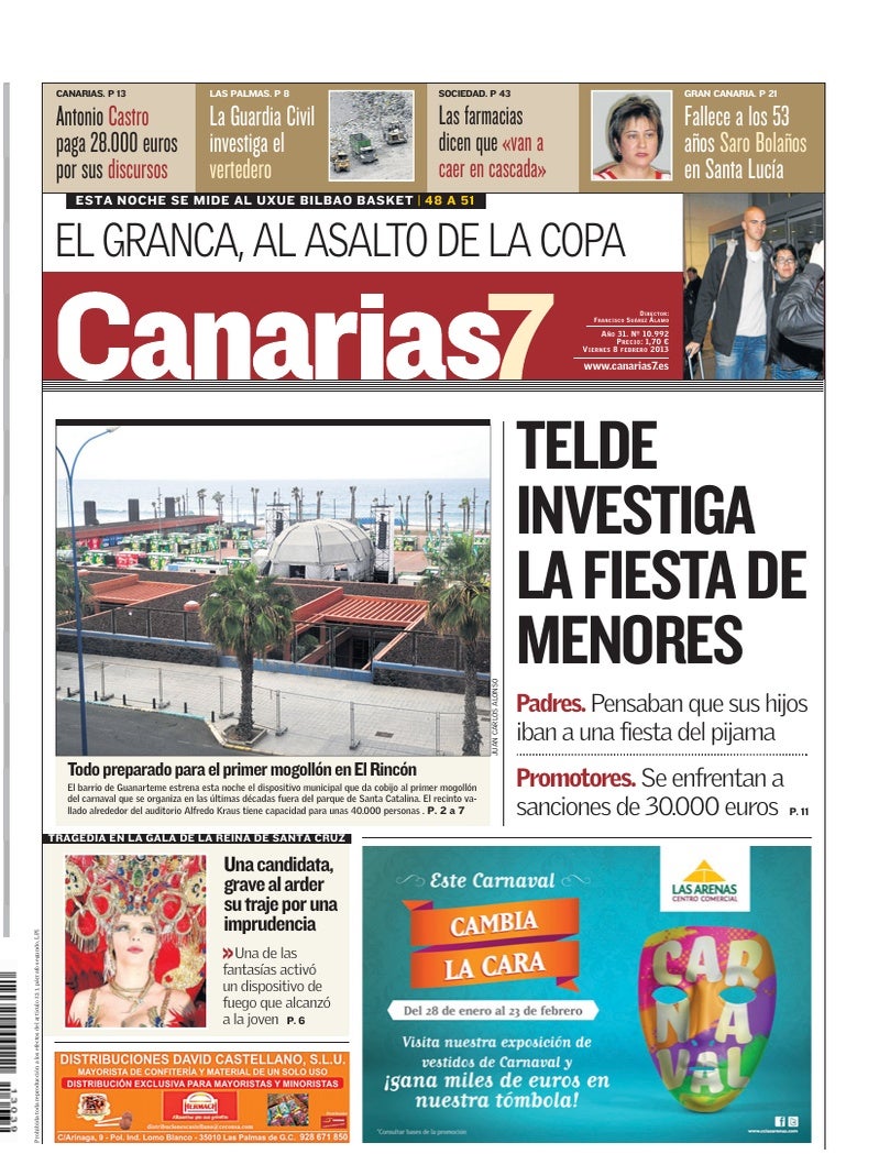 Portada Canarias7 08-02-2013