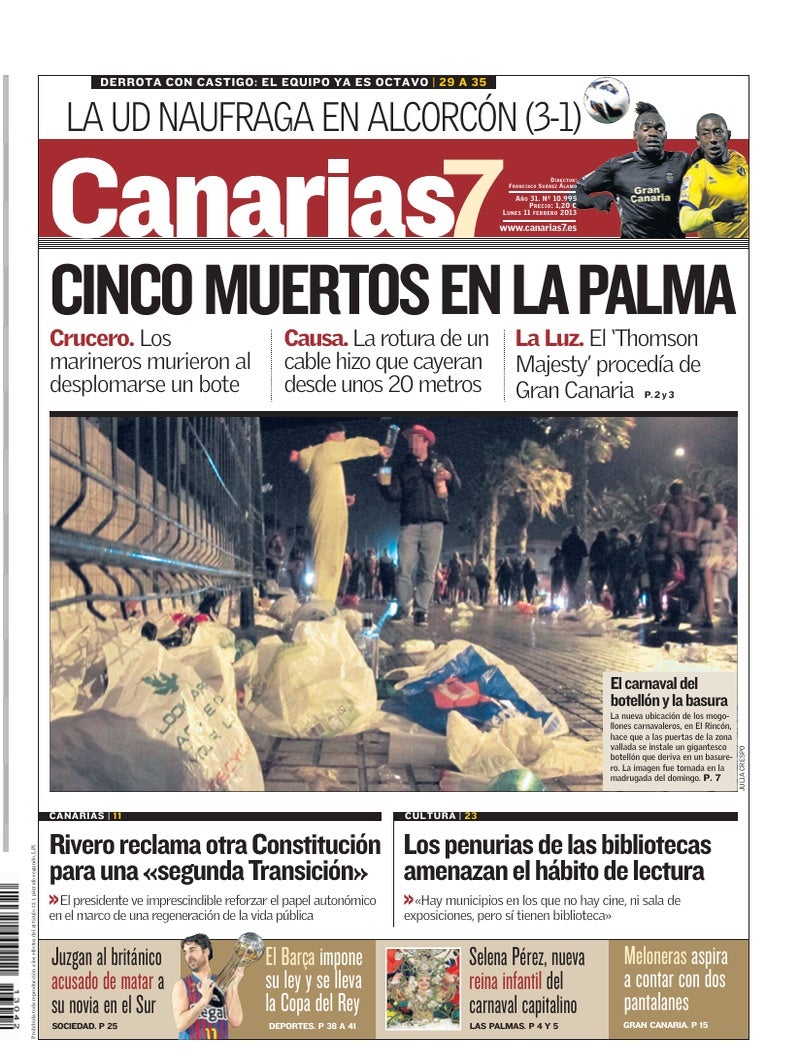 Portada Canarias7 11-02-2013