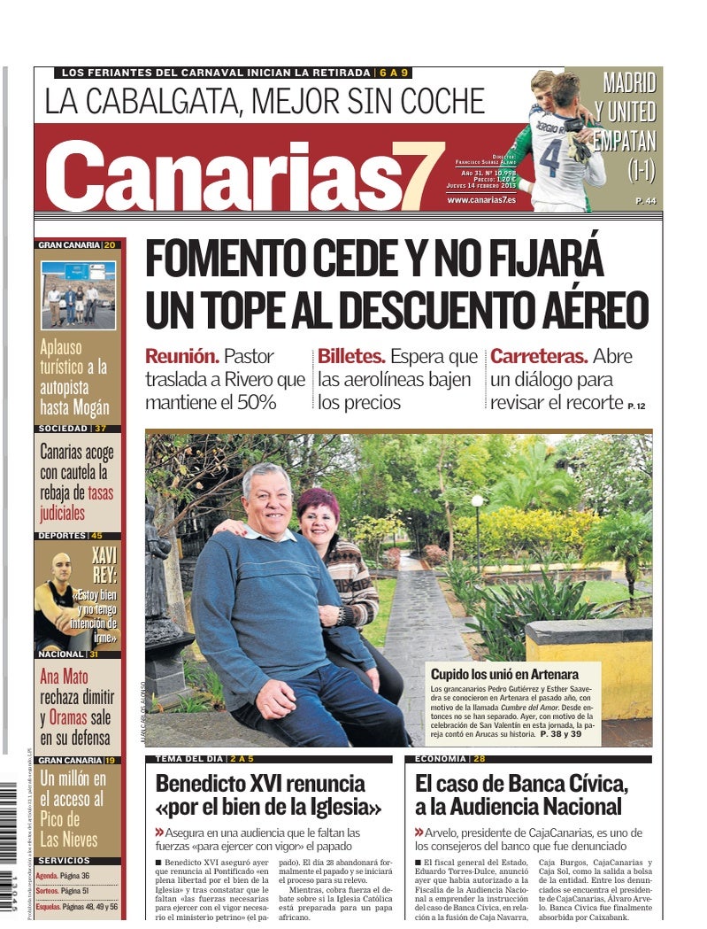 Portada Canarias7 14-02-2013