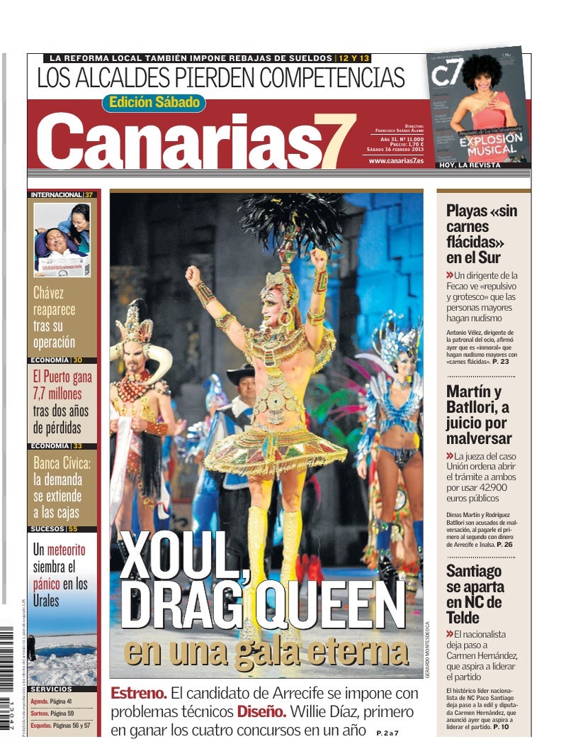Portada Canarias7 16-02-2013