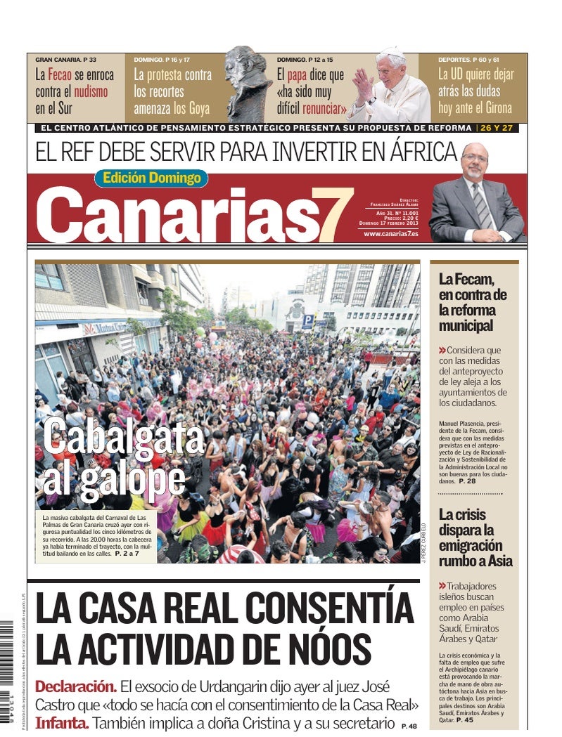 Portada Canarias7 17-02-2013