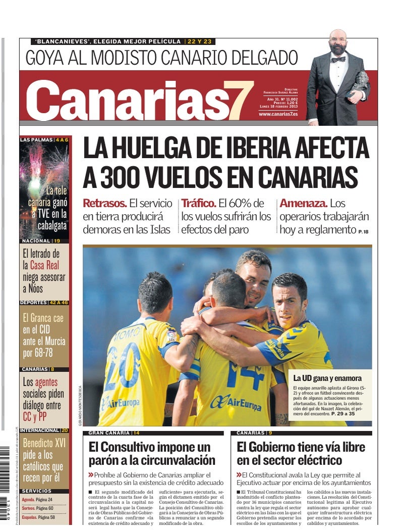 Portada Canarias7 18-02-2013