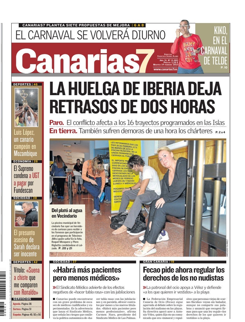 Portada Canarias7 19-02-2013