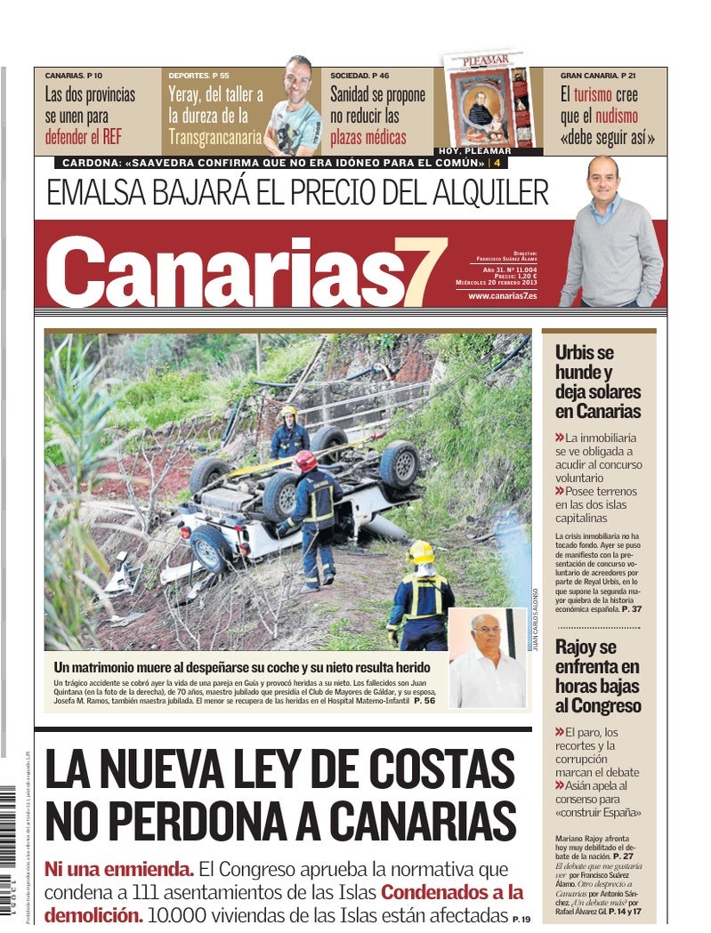 Portada Canarias7 20-02-2013