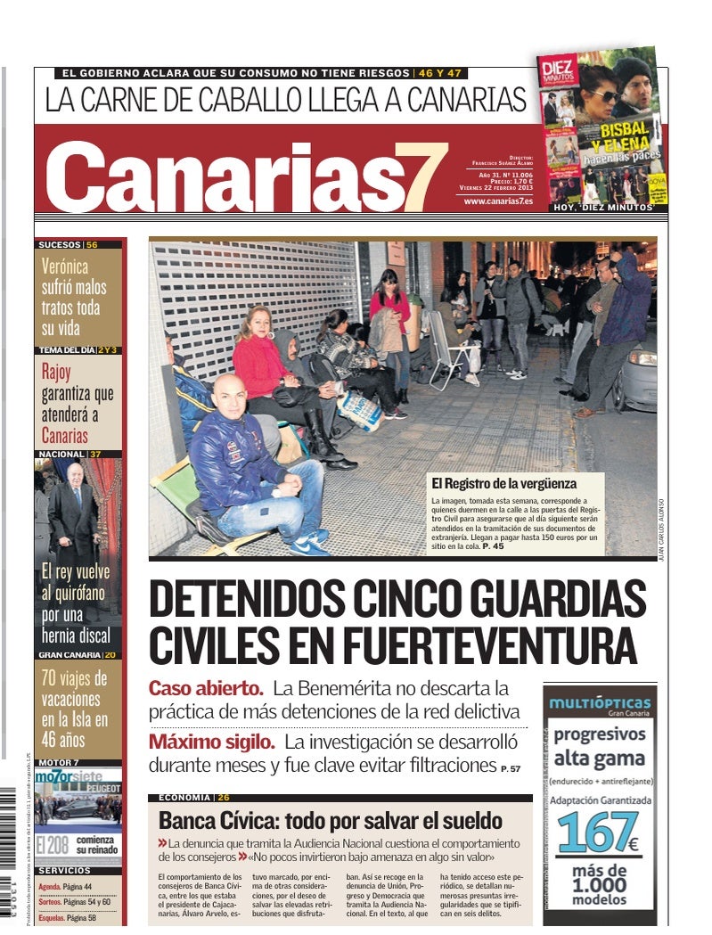 Portada Canarias7 22-02-2013