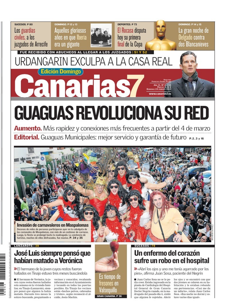 Portada Canarias7 24-02-2013