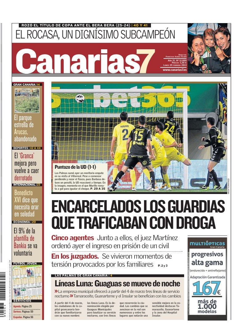 Portada Canarias7 25-02-2013