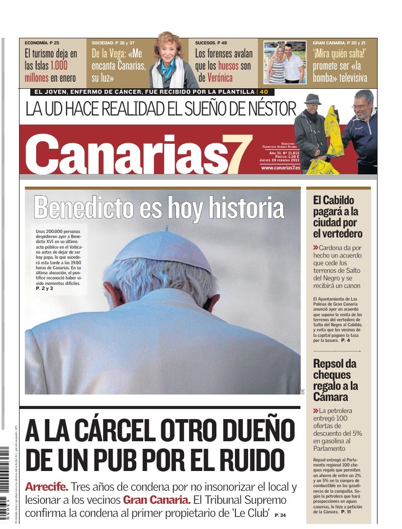 Portada Canarias7 28-02-2013
