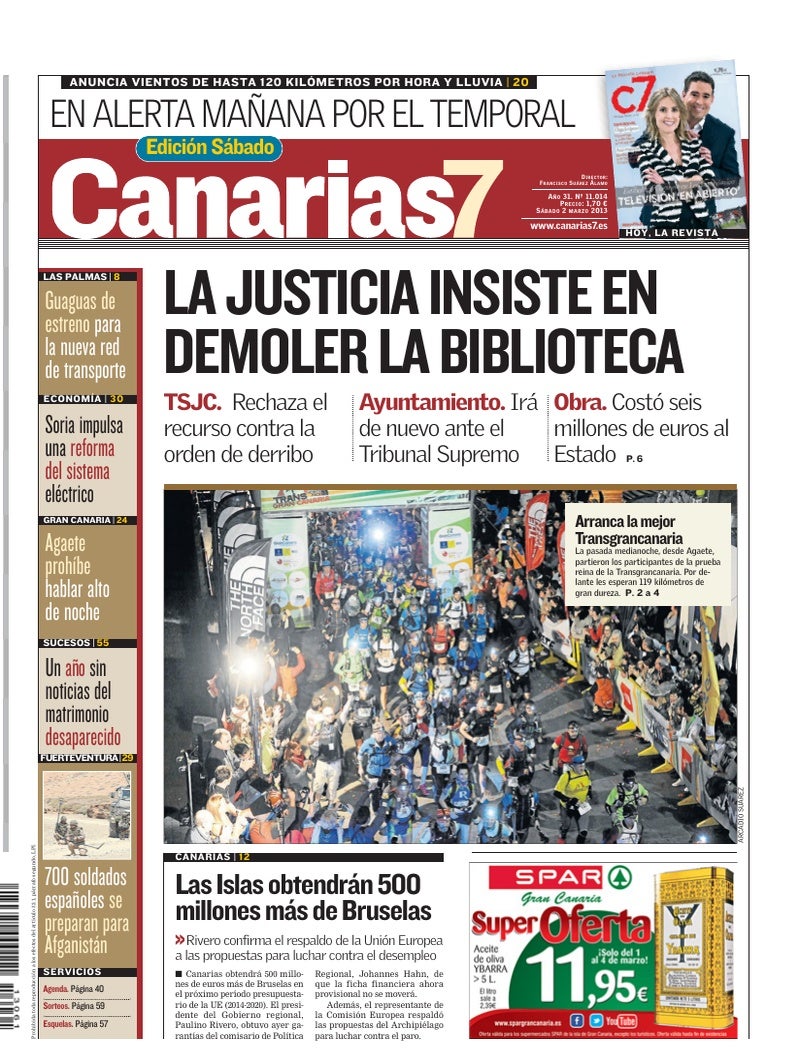 Portada Canarias7 02-03-2013