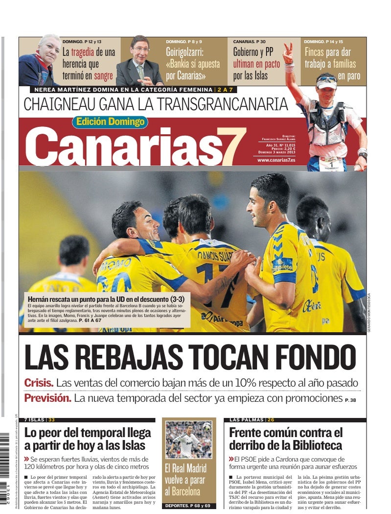 Portada Canarias7 03-03-2013