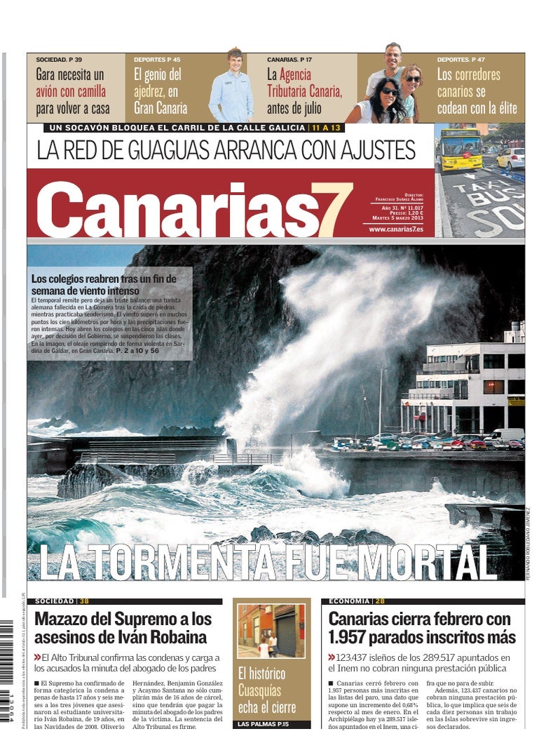 Portada Canarias7 05-03-2013