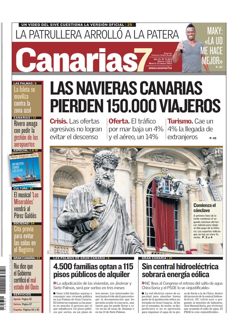 Portada Canarias7 12-03-2013