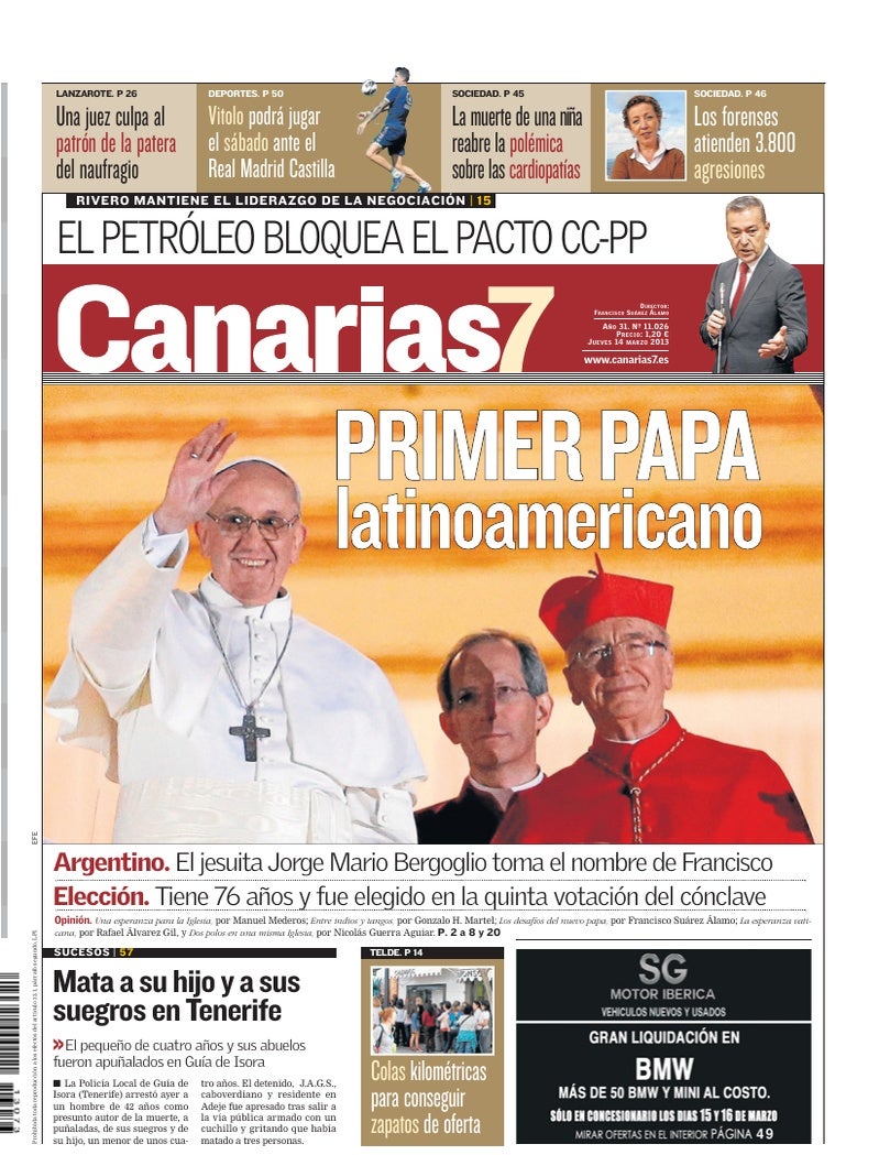 Portada Canarias7 14-03-2013