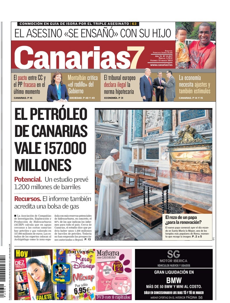 Portada Canarias7 15-03-2013