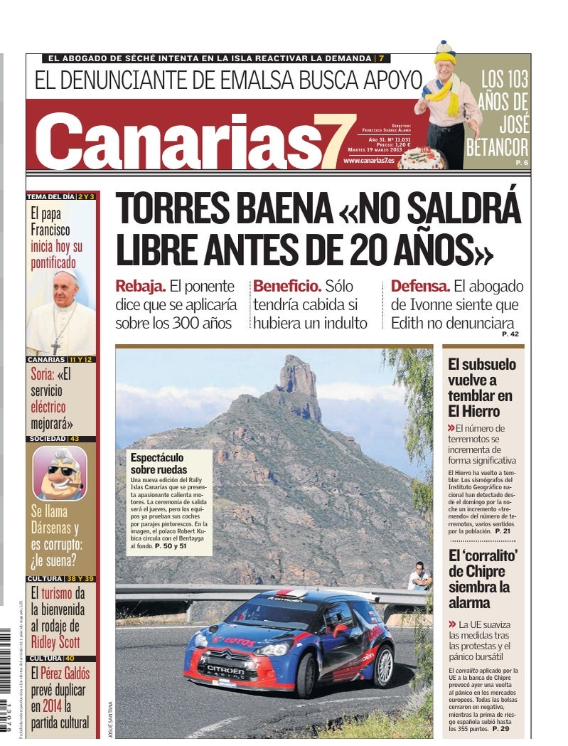 Portada Canarias7 19-03-2013